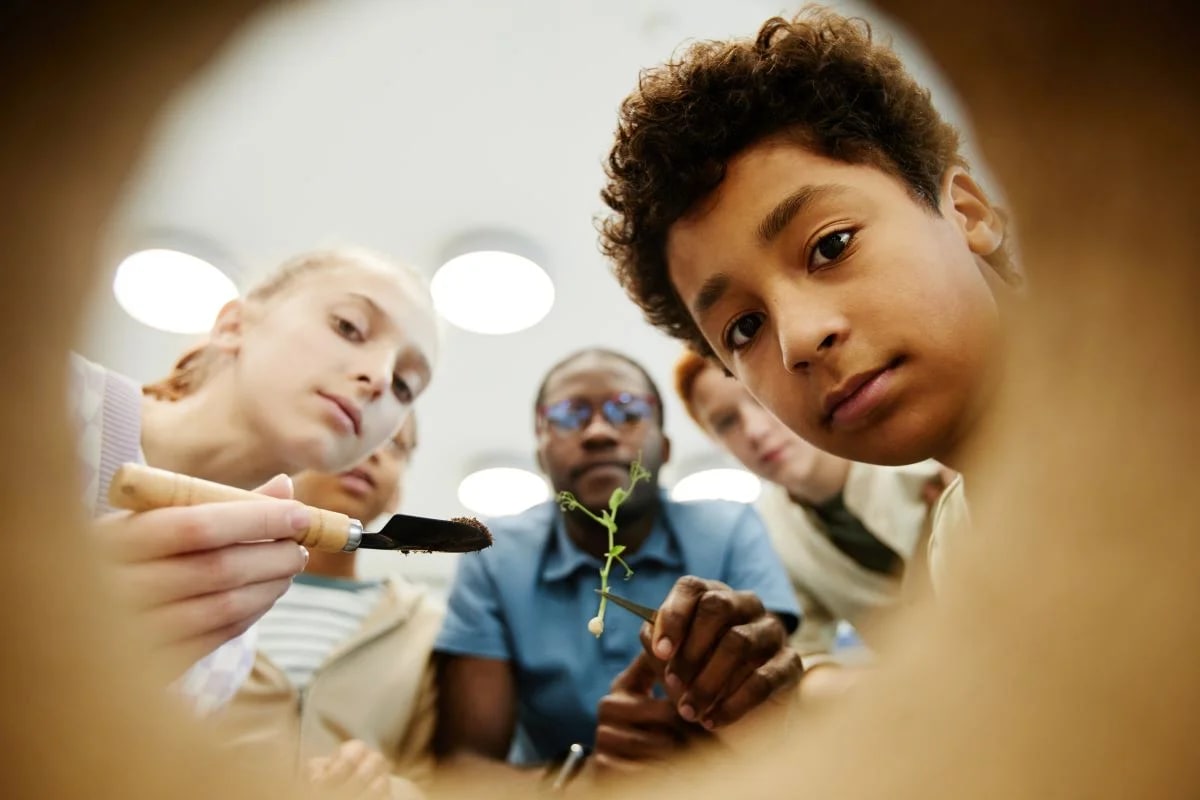 Criança em sala de aula concentrada em atividade escolar, retrato de saúde mental infantil