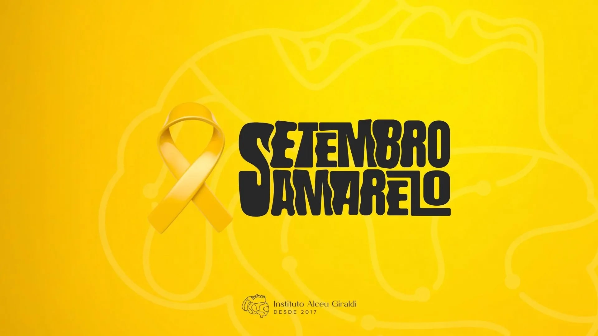 Laço amarelo sobre superfície neutra simbolizando a campanha Setembro Amarelo de prevenção ao suicídio